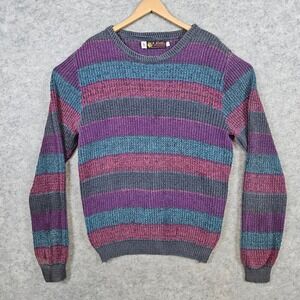 Vintage Jersild Distinctive Sportswear Striped Cotton Men's Sweater Size L FLAWS